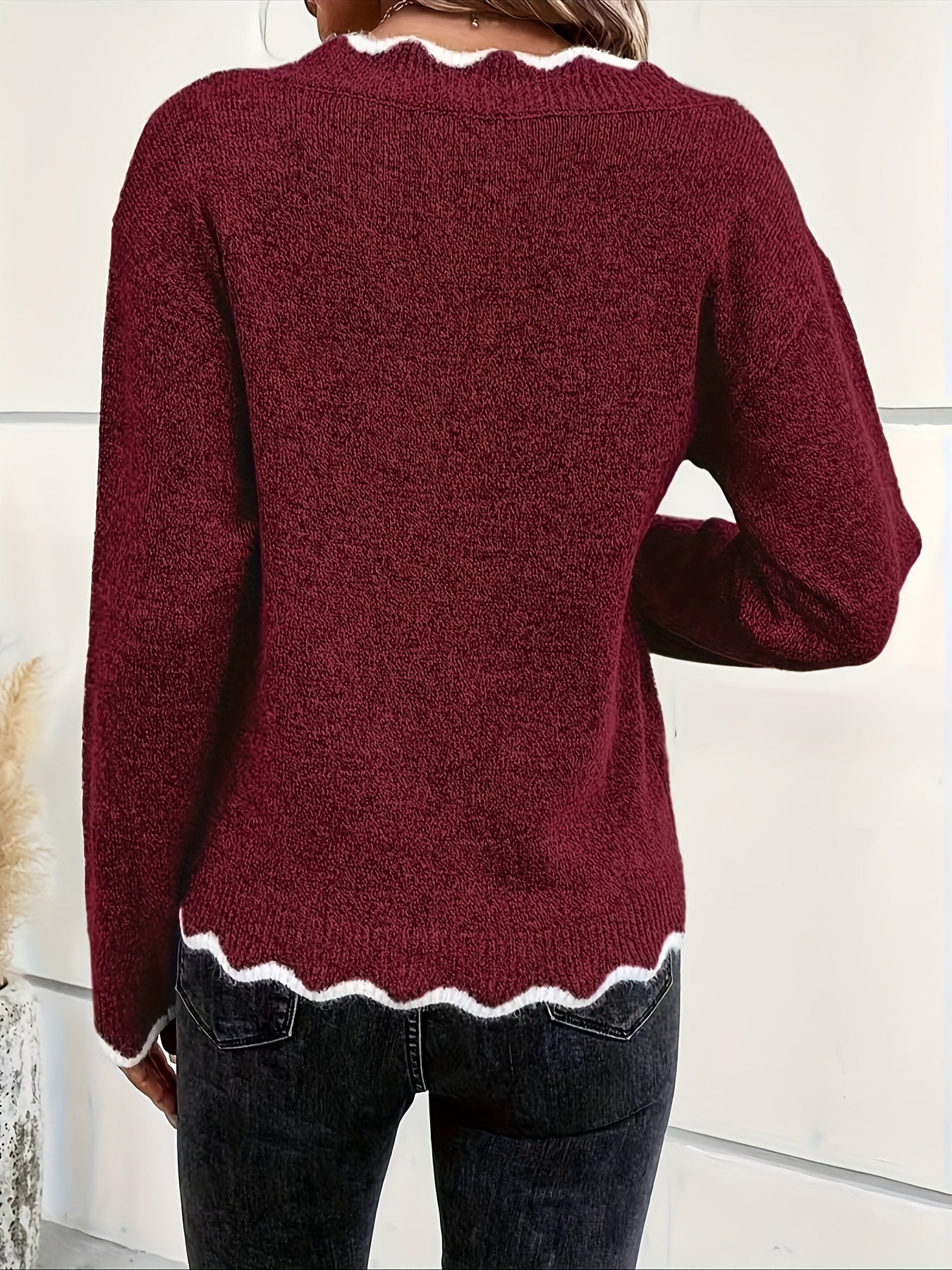 Savora™ – Ruffled V-Neck Sweater