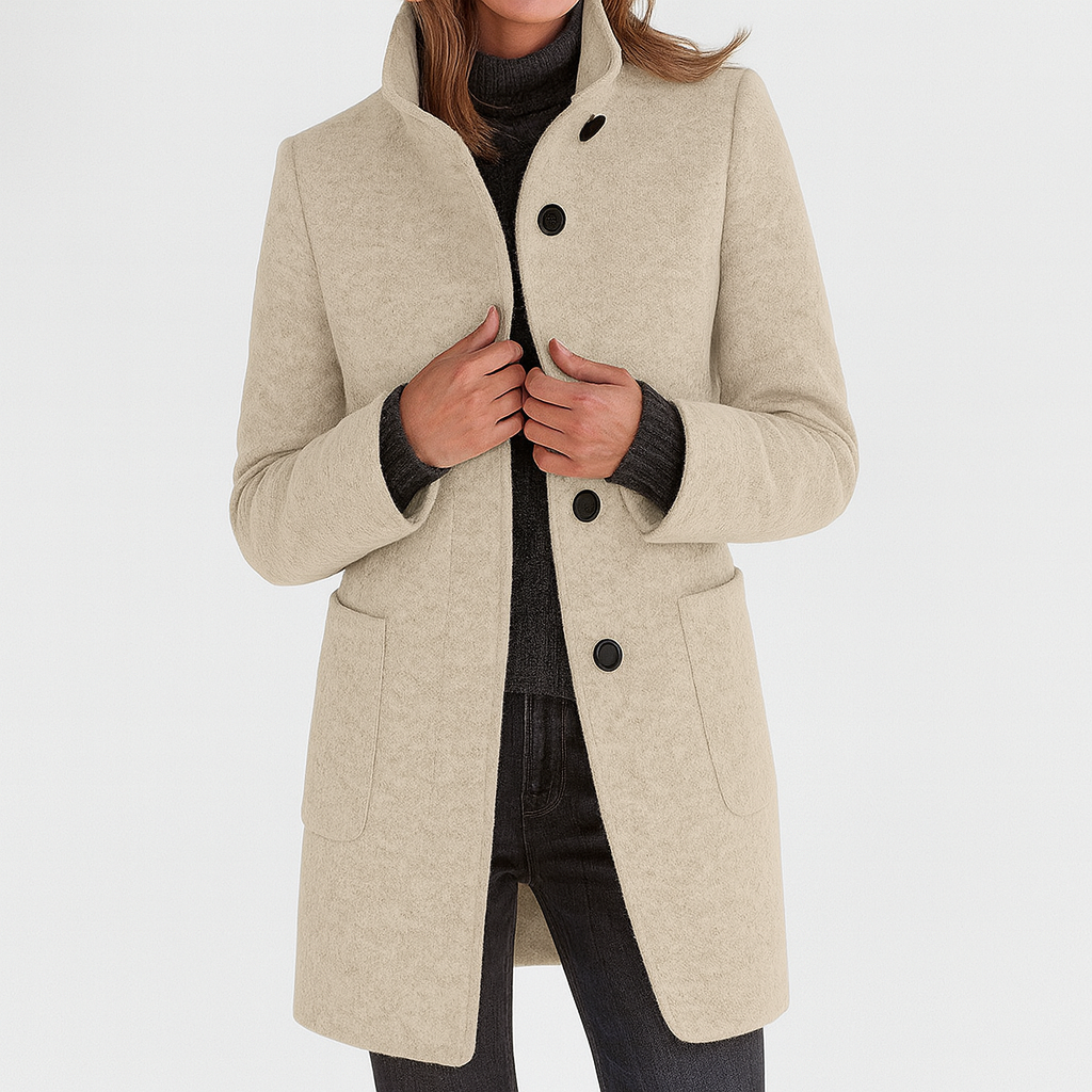 Savora™ | High Collar Jacket in Wool Blend