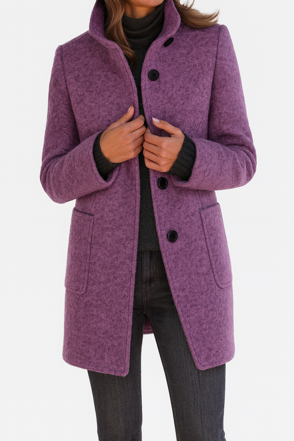 Savora™ | High Collar Jacket in Wool Blend