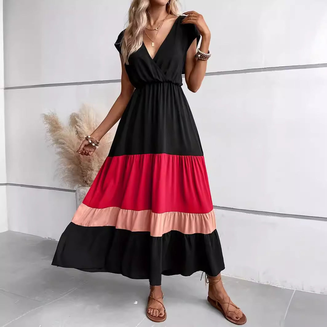 Savora™ – Colour Block Tiered Maxi Dress