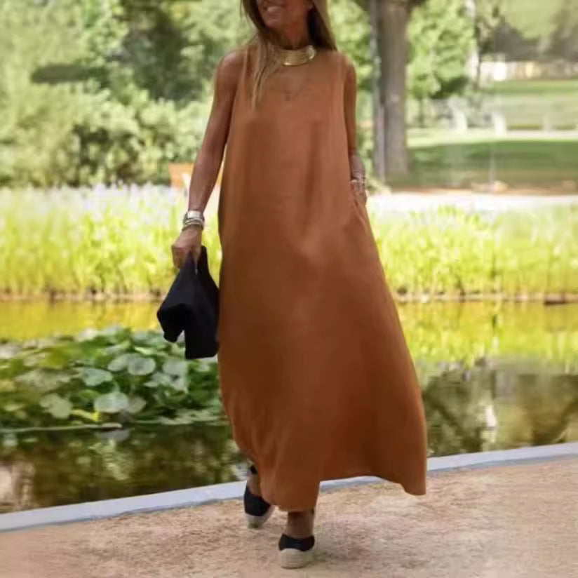 Savora™ – Sleeveless V-Neck Maxi Dress