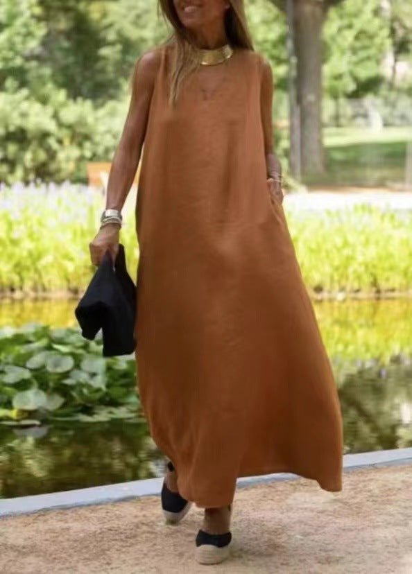 Savora™ – Sleeveless V-Neck Maxi Dress