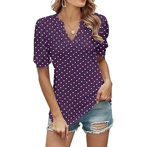 Savora™ – Polka Dot V-Neck Blouse