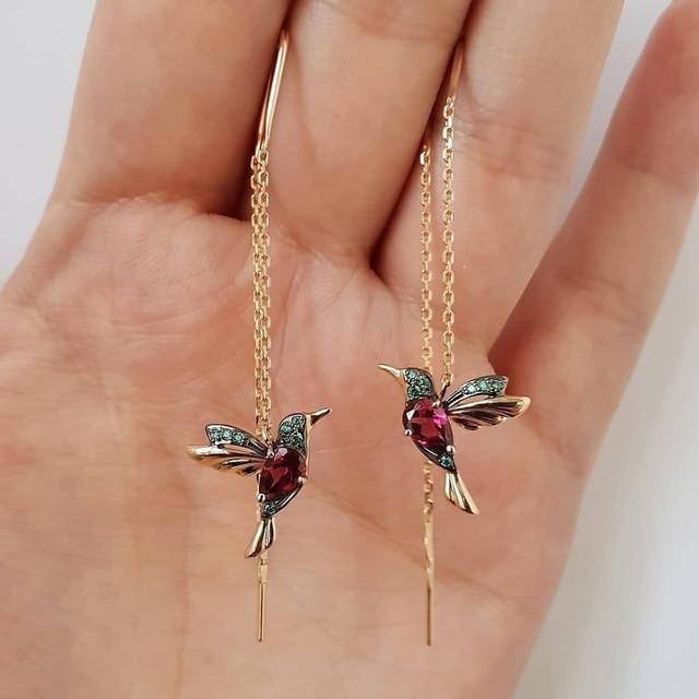 Savora™ - Hummingbird Enamel and Zirconia Earrings
