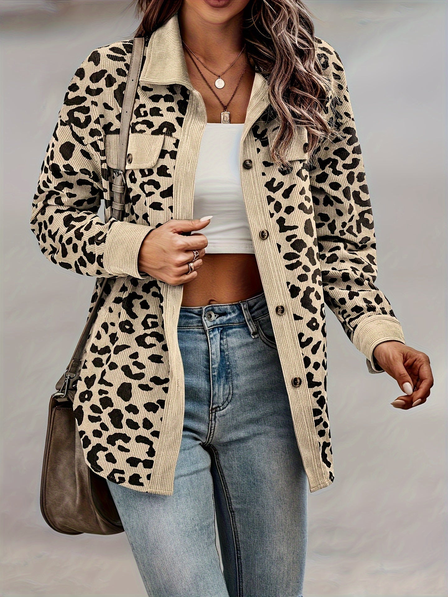 Savora™ - Leopard Print Shacket Jacket