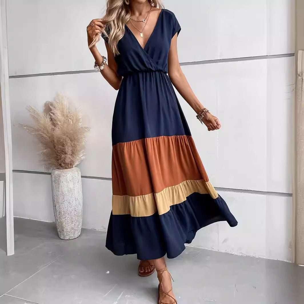 Savora™ – Colour Block Tiered Maxi Dress