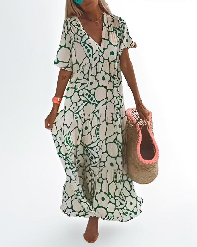Savora™ – Flower Print Maxi Dress