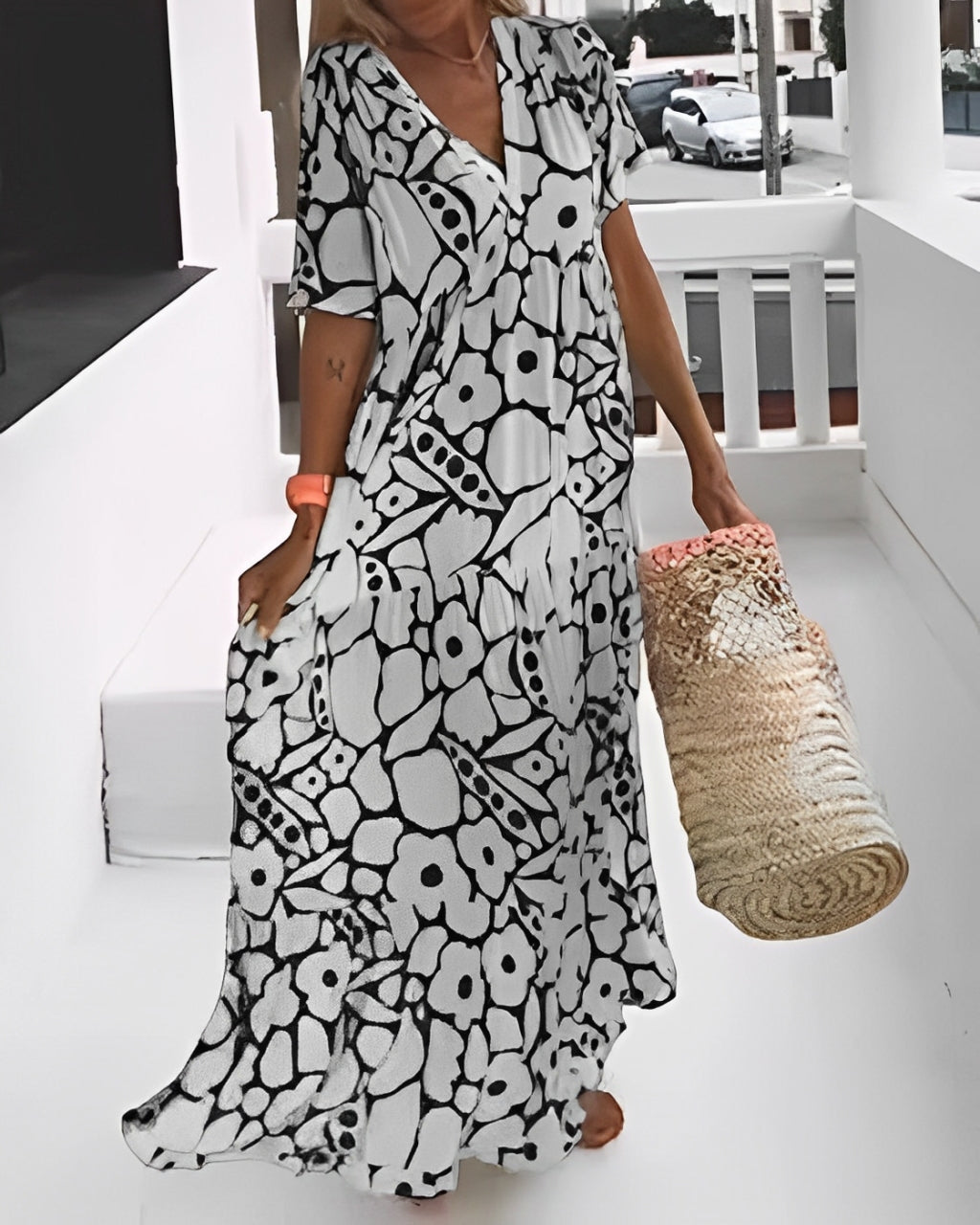 Savora™ – Flower Print Maxi Dress