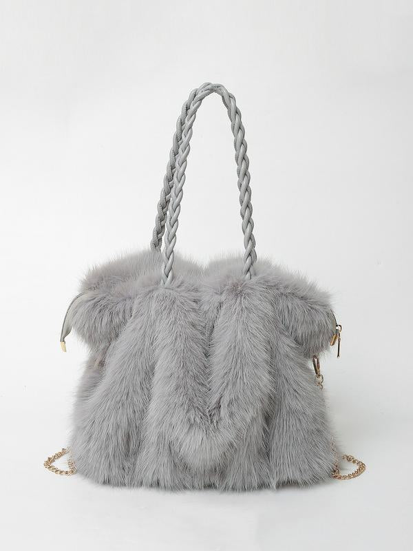 Candice - Plush Velvet Shoulder Tote