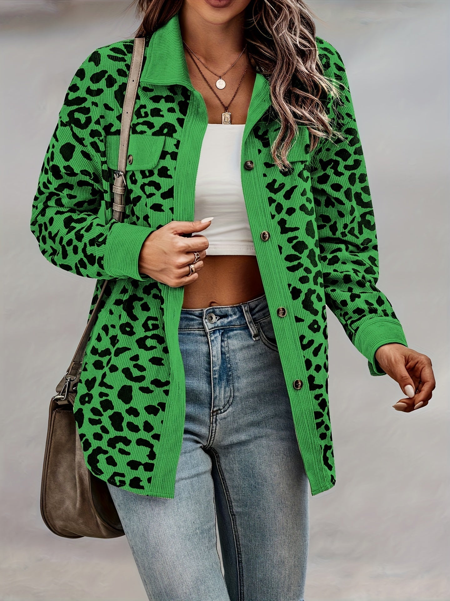Savora™ - Leopard Print Shacket Jacket
