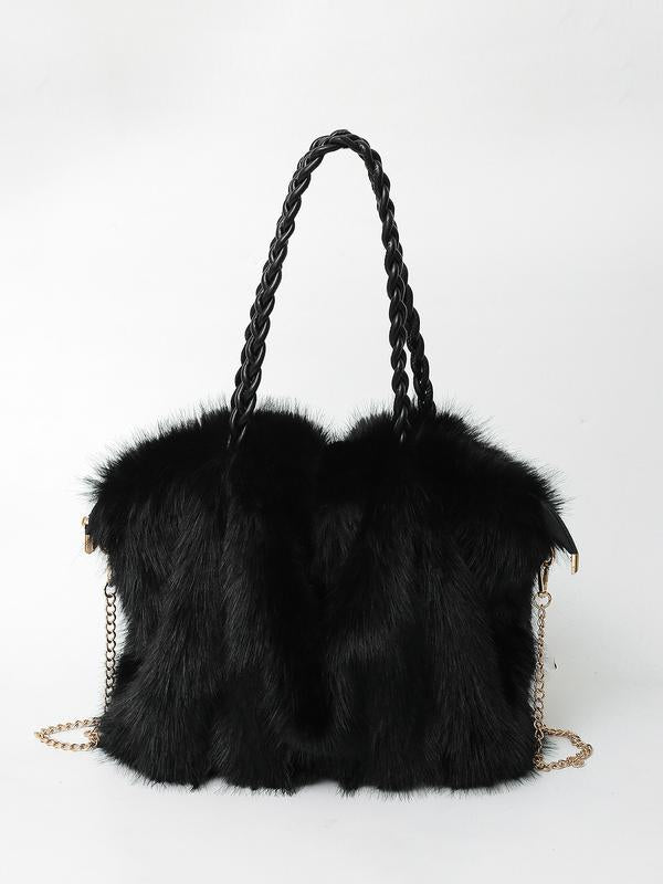 Candice - Plush Velvet Shoulder Tote