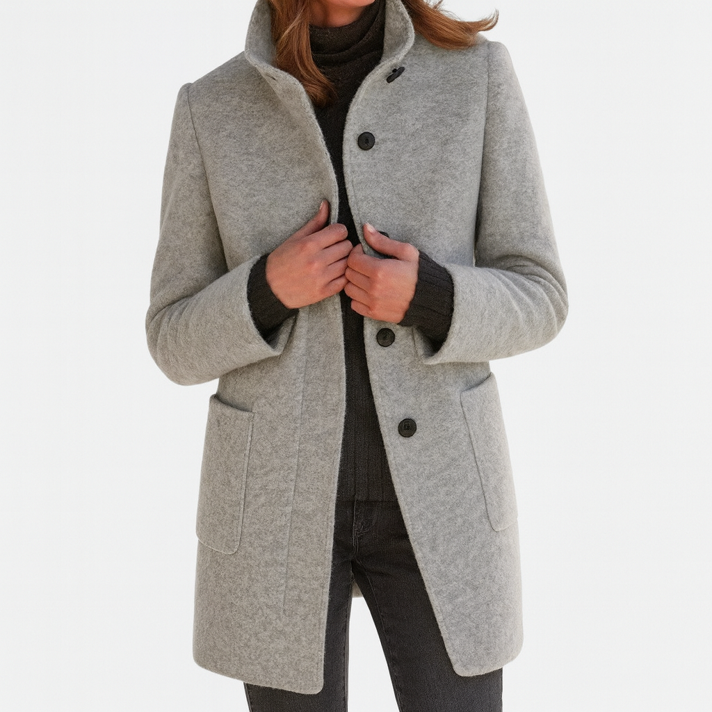 Savora™ | High Collar Jacket in Wool Blend