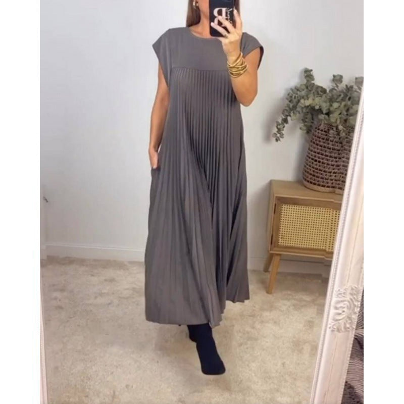 Savora™  – Pleated Sleeveless Maxi Dress