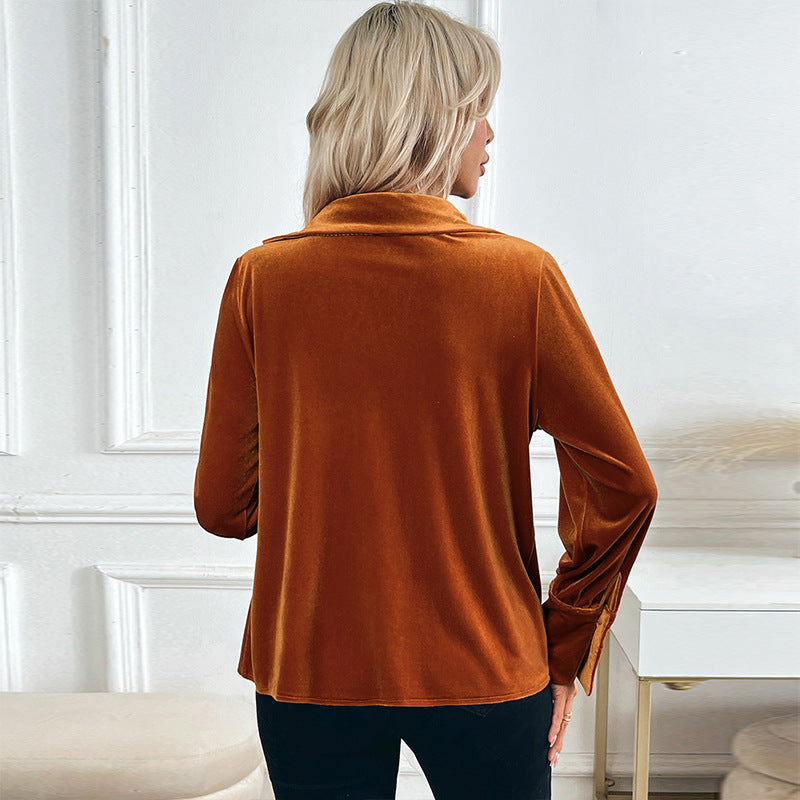 Savora™ - Elegant Velvet Blouse