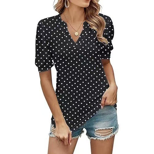 Savora™ – Polka Dot V-Neck Blouse