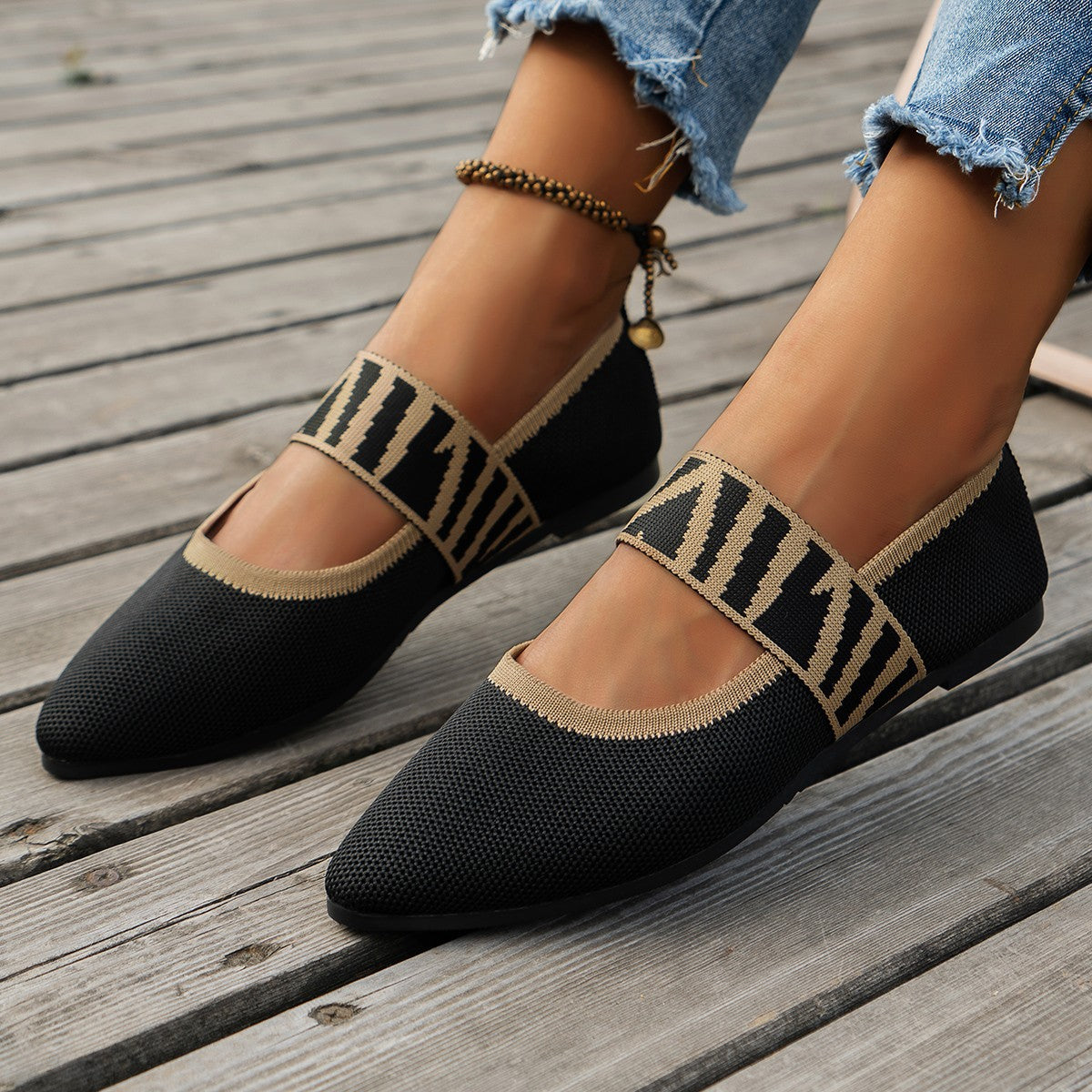 Savora™ – Patterned Strap Ballet Flats