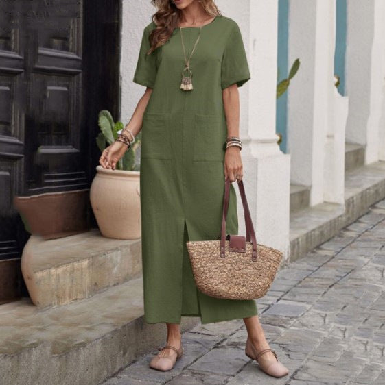 Savora™ – Short Sleeve Pocket Maxi Dress