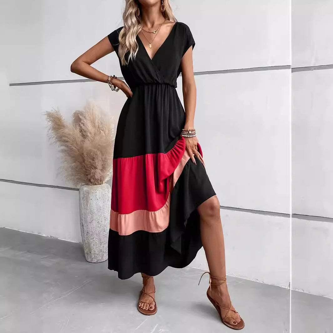 Savora™ – Colour Block Tiered Maxi Dress