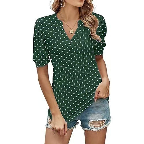 Savora™ – Polka Dot V-Neck Blouse