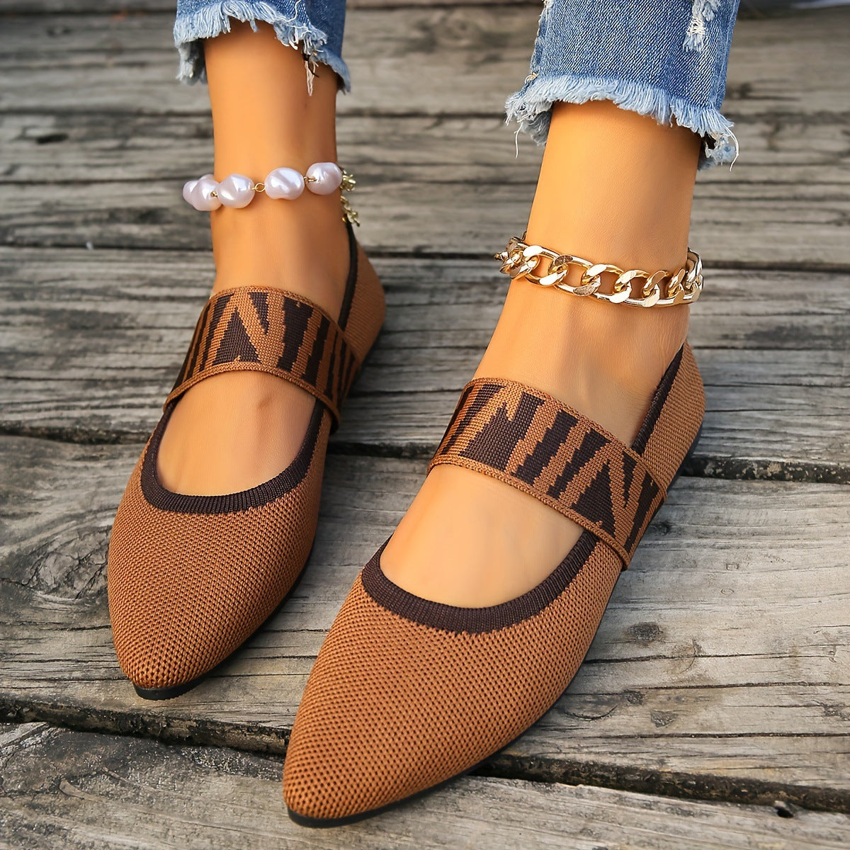 Savora™ – Patterned Strap Ballet Flats