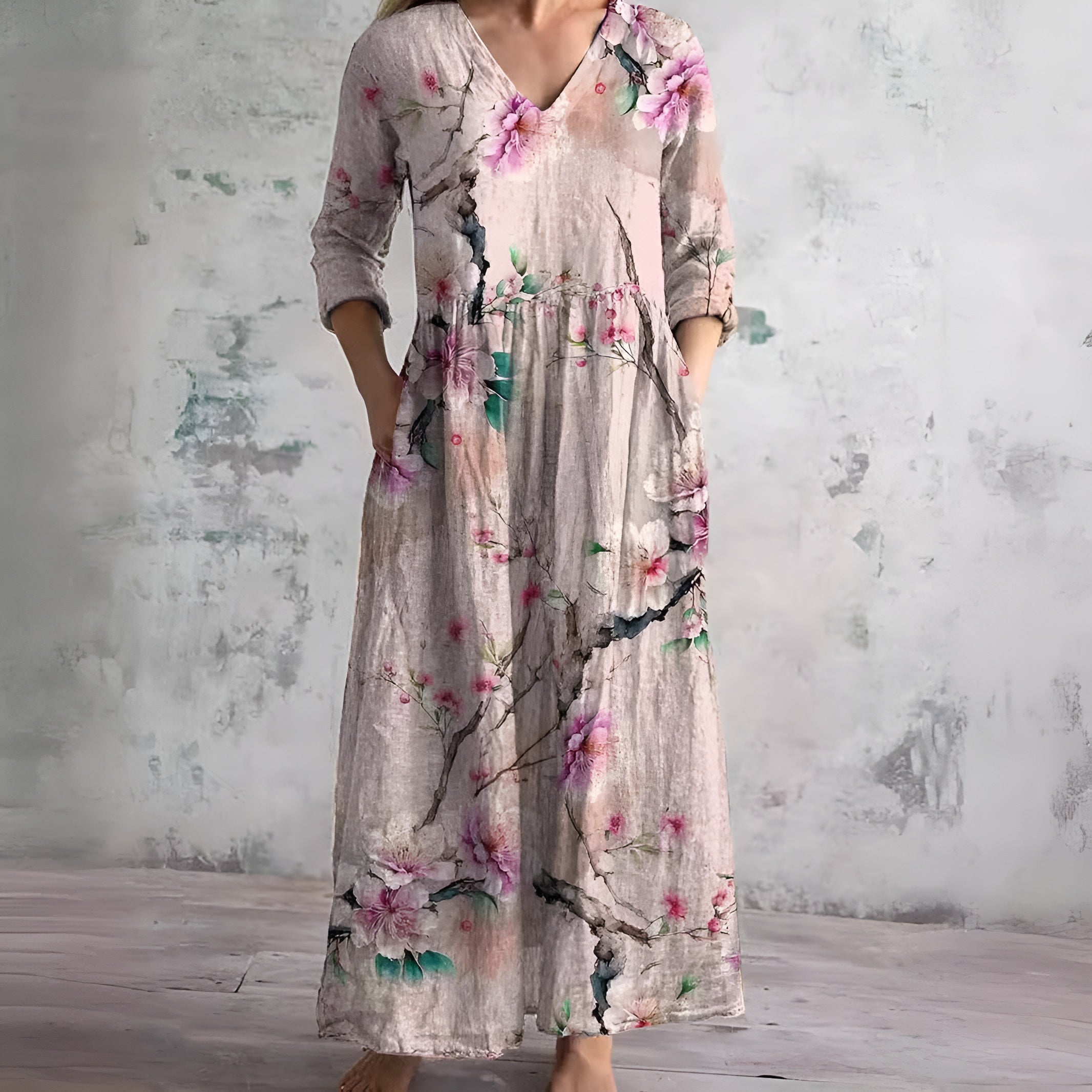 Savora™ – OldFlow Print Maxi Dress