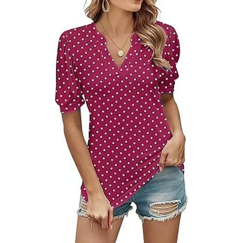 Savora™ – Polka Dot V-Neck Blouse