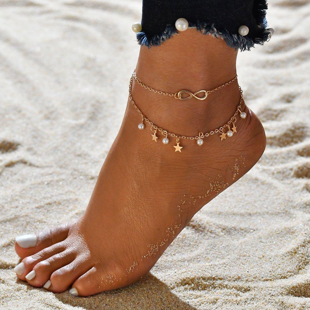 Savora™ - Infinity Anklet Bracelet + Pearls and Stars