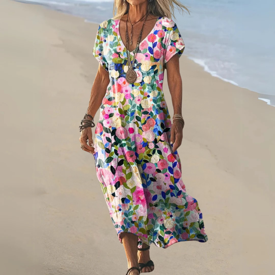 Savora™ – Boho Floral Maxi Dress