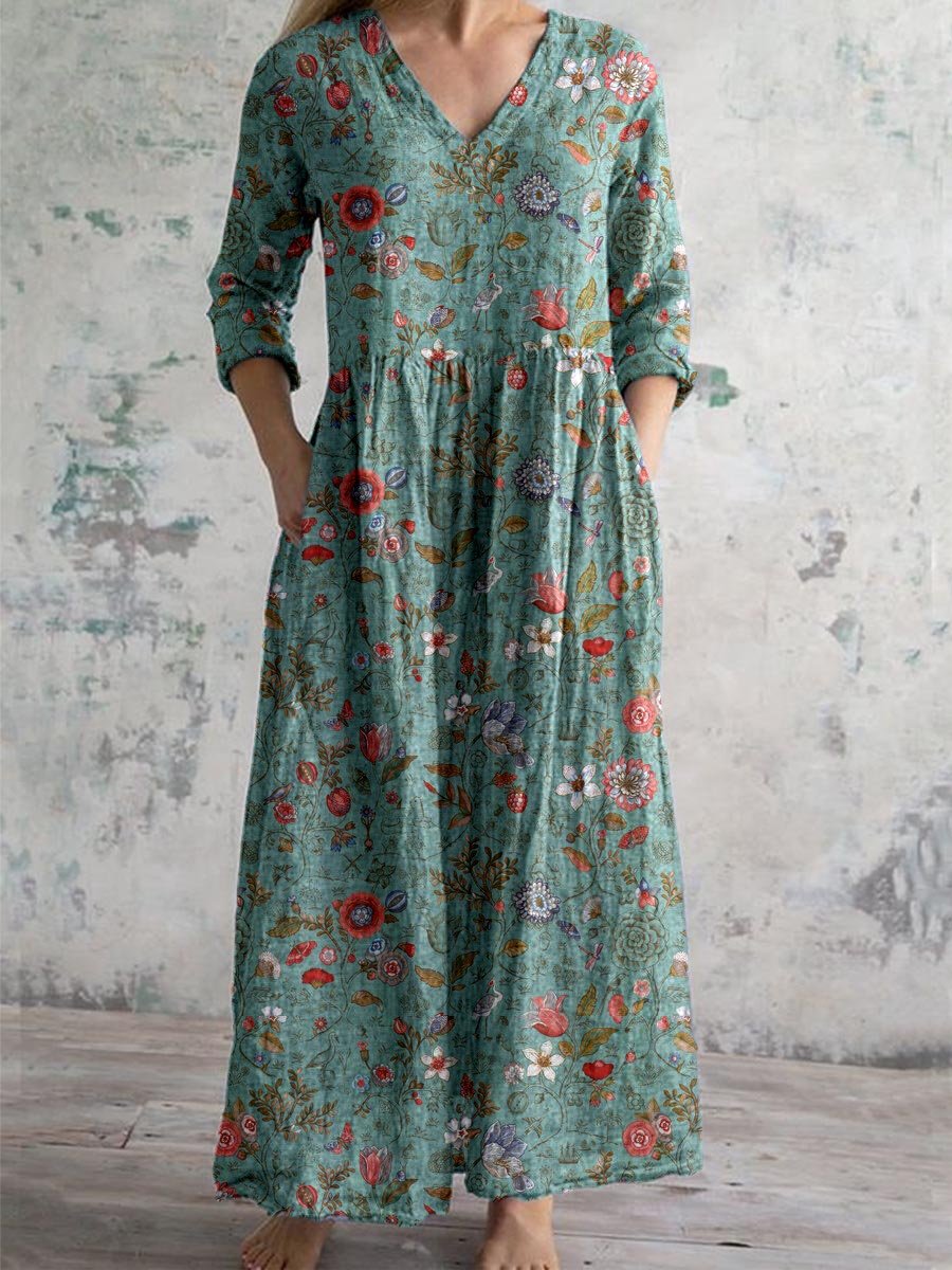 Savora™ – Flora V-Neck Maxi Dress