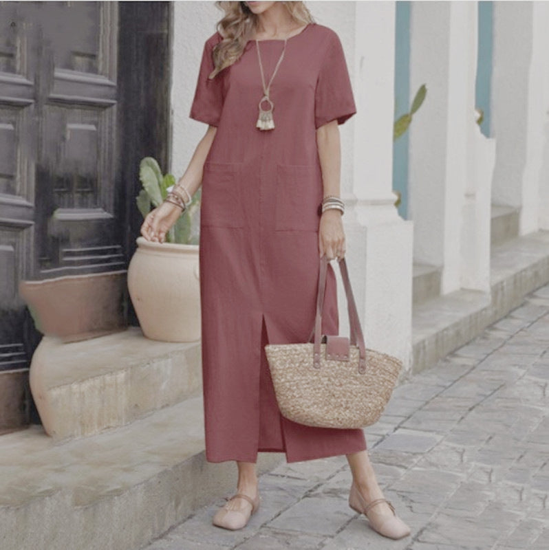 Savora™ – Short Sleeve Pocket Maxi Dress