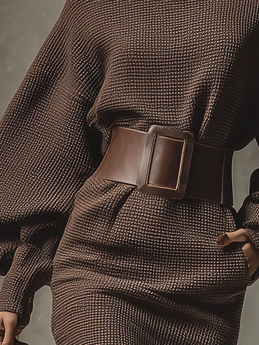 Lillian - Belted Knit Mini Dress