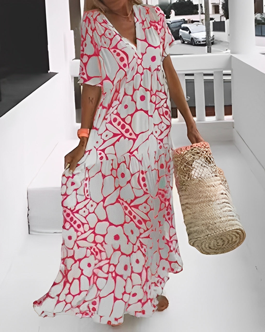 Savora™  – Flower Print Maxi Dress