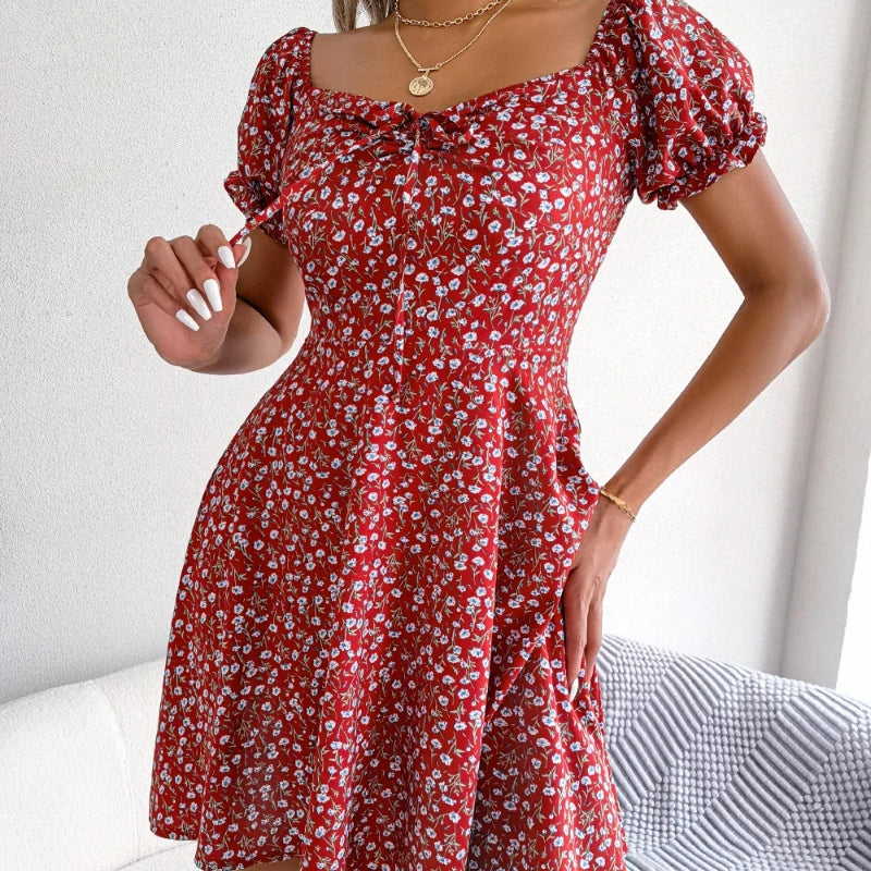 Eleanor - Elegant Floral Mini Dress
